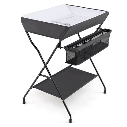 Baby Storage Folding Diaper Changing Table, Black Changing Tables at Gallery Canada