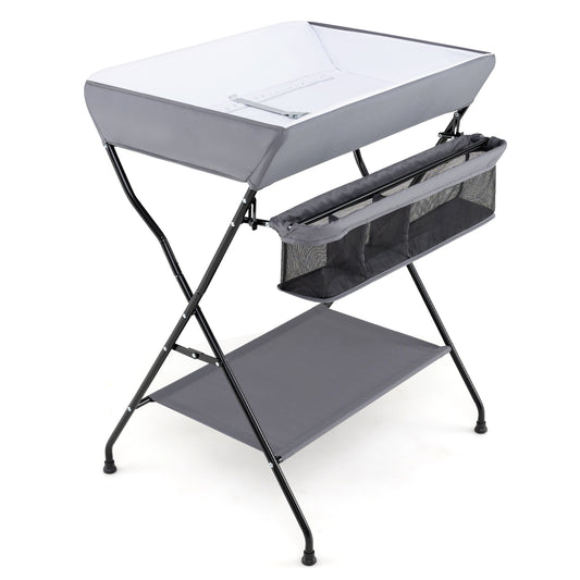 Baby Diaper Changing Table, Folding, Gray Changing Tables Gray at Gallery Canada