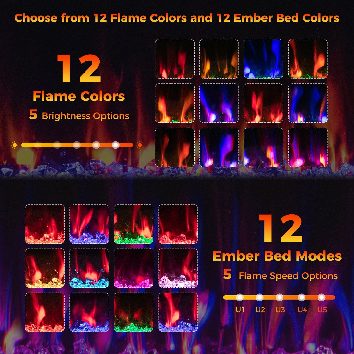Electric Fireplace, 40 Inches, Recessed Wall Mount, Black Fireplaces at Gallery Canada