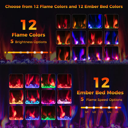 Electric Fireplace, 40 Inches, Recessed Wall Mount, Black Fireplaces at Gallery Canada