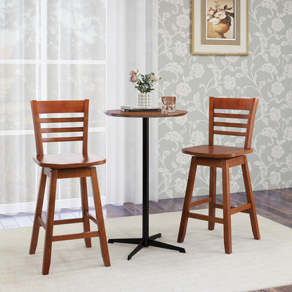 Counter Height Barstools Set of 2 with Footrest for Kitchen Island Bar, Walnut Bar Stools at Gallery Canada