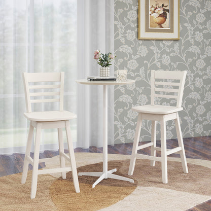 Counter Height Barstools Set of 2 with Footrest for Kitchen Island Bar, Cream White Bar Stools at Gallery Canada