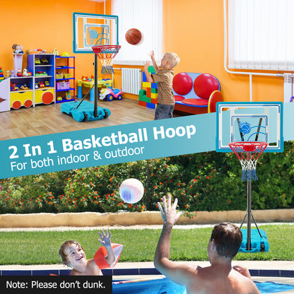 3.8-4.4 Feet Height Adjustable Pool Basketball Hoop for Kids Teens and Adults, Blue Sport Equipments at Gallery Canada