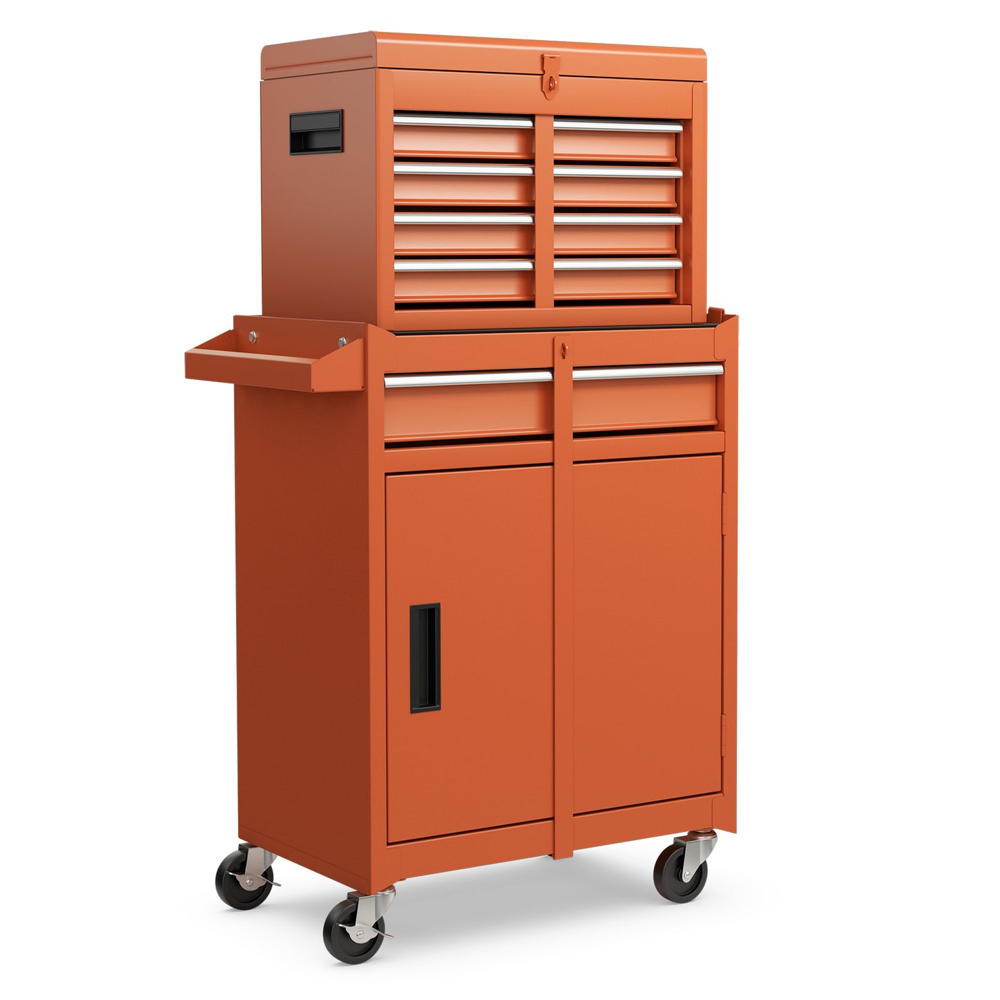 2-in-1 Rolling Tool Chest with 5 Sliding Lockable Drawers, Orange Garages at Gallery Canada
