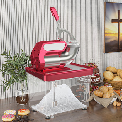 300W Commercial Ice Crusher with Dual Blades and Safety Switch, Red Ice Crushers & Shavers at Gallery Canada