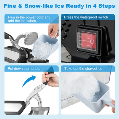 300W Commercial Ice Crusher with Dual Blades and Safety Switch, Black Ice Crushers & Shavers at Gallery Canada
