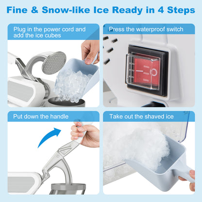300W Commercial Ice Crusher with Dual Blades and Safety Switch, White Ice Crushers & Shavers at Gallery Canada