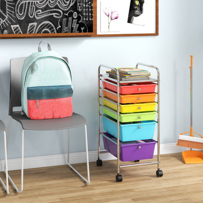 6 Drawers Rolling Storage Cart Organizer, Multicolor File Cabinets at Gallery Canada