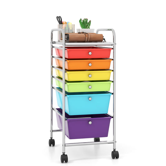 6 Drawers Rolling Storage Cart Organizer, Multicolor File Cabinets Multicolor at Gallery Canada