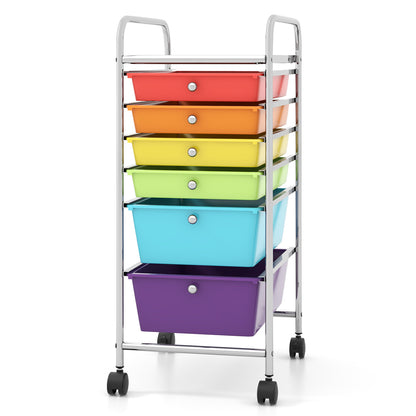 6 Drawers Rolling Storage Cart Organizer, Multicolor File Cabinets at Gallery Canada