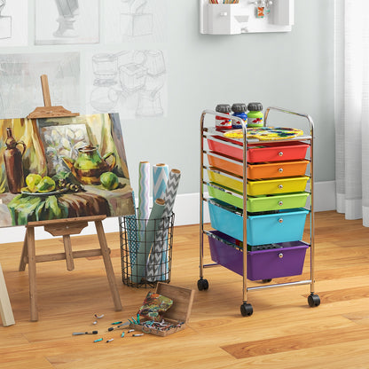 6 Drawers Rolling Storage Cart Organizer, Multicolor File Cabinets at Gallery Canada