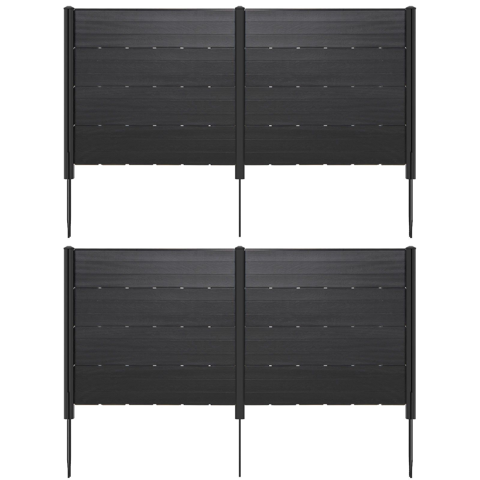 Outdoor Privacy Fence Screen with 5 Ground Stakes for Garden Yard Patio, Black Decorative Fencing & Flooring Black at Gallery Canada