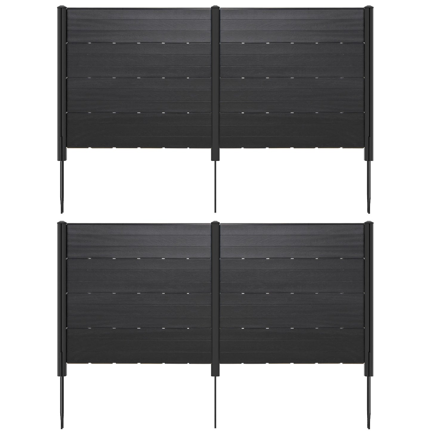 Outdoor Privacy Fence Screen, 5 Ground Stakes, Garden Yard Patio, Black Decorative Fencing & Flooring Black at Gallery Canada