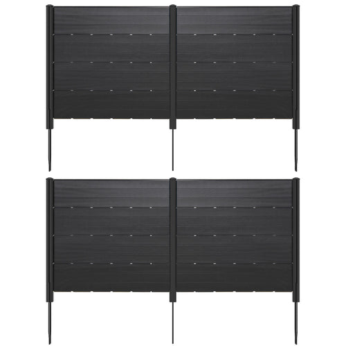 Outdoor Privacy Fence Screen, 5 Ground Stakes, Garden Yard Patio, Black