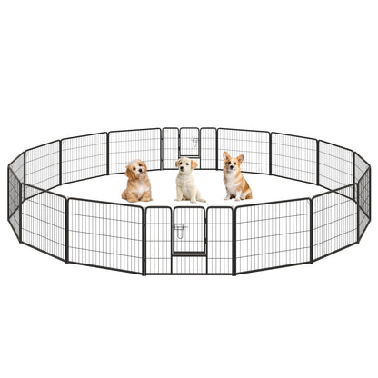 Parc pour chien 16 panneaux, hauteur 24 pouces, avec verrou et grande porte
