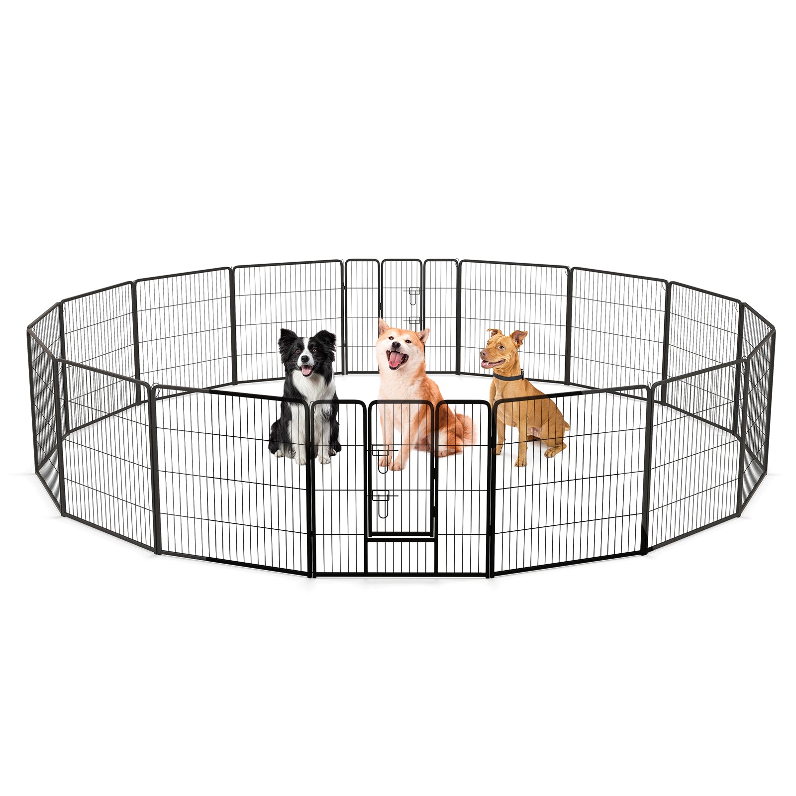 16 Panel 24/32/40 Inches Height Dog Playpen with Lock and Large Door-32 inches Pet Gate at Gallery Canada