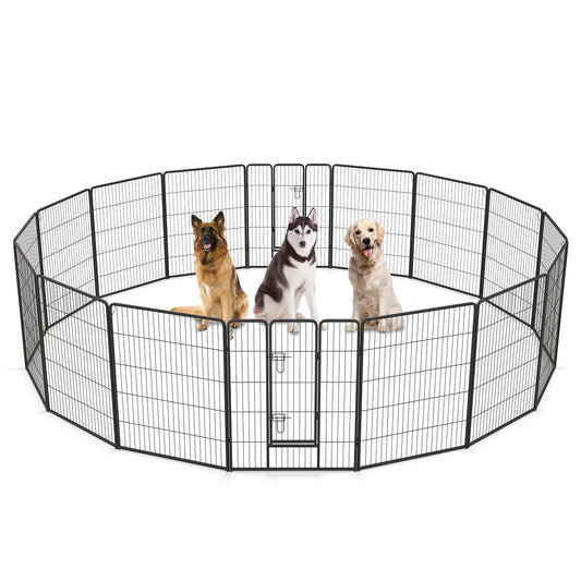 16 Panel Dog Playpen, 40 Inches Height, With Lock And Large Door Pet Gate Options at Gallery Canada