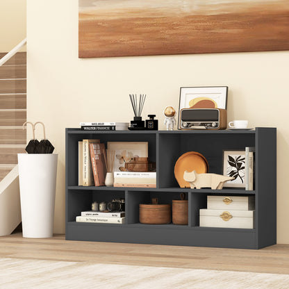Kids 2-Shelf Bookcase 5-Cube Wood Toy Storage Cabinet Organizer, Gray Kids Storage at Gallery Canada
