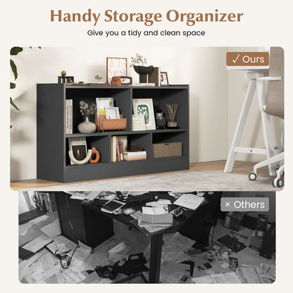 Kids 2-Shelf Bookcase 5-Cube Wood Toy Storage Cabinet Organizer, Gray Kids Storage at Gallery Canada