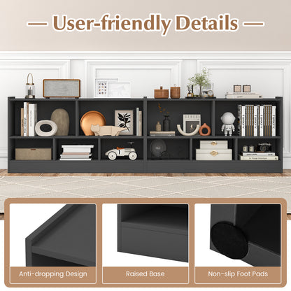 Kids 2-Shelf Bookcase 5-Cube Wood Toy Storage Cabinet Organizer, Gray Kids Storage at Gallery Canada