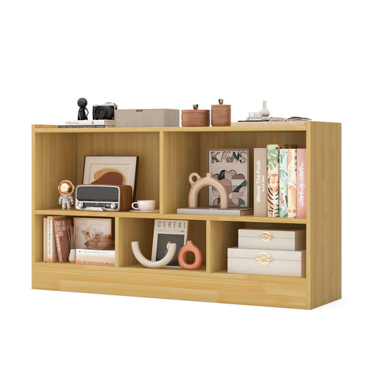 Kids 2-Shelf Bookcase, 5-Cube Wood Toy Storage Cabinet, Beige Kids Storage Beige at Gallery Canada