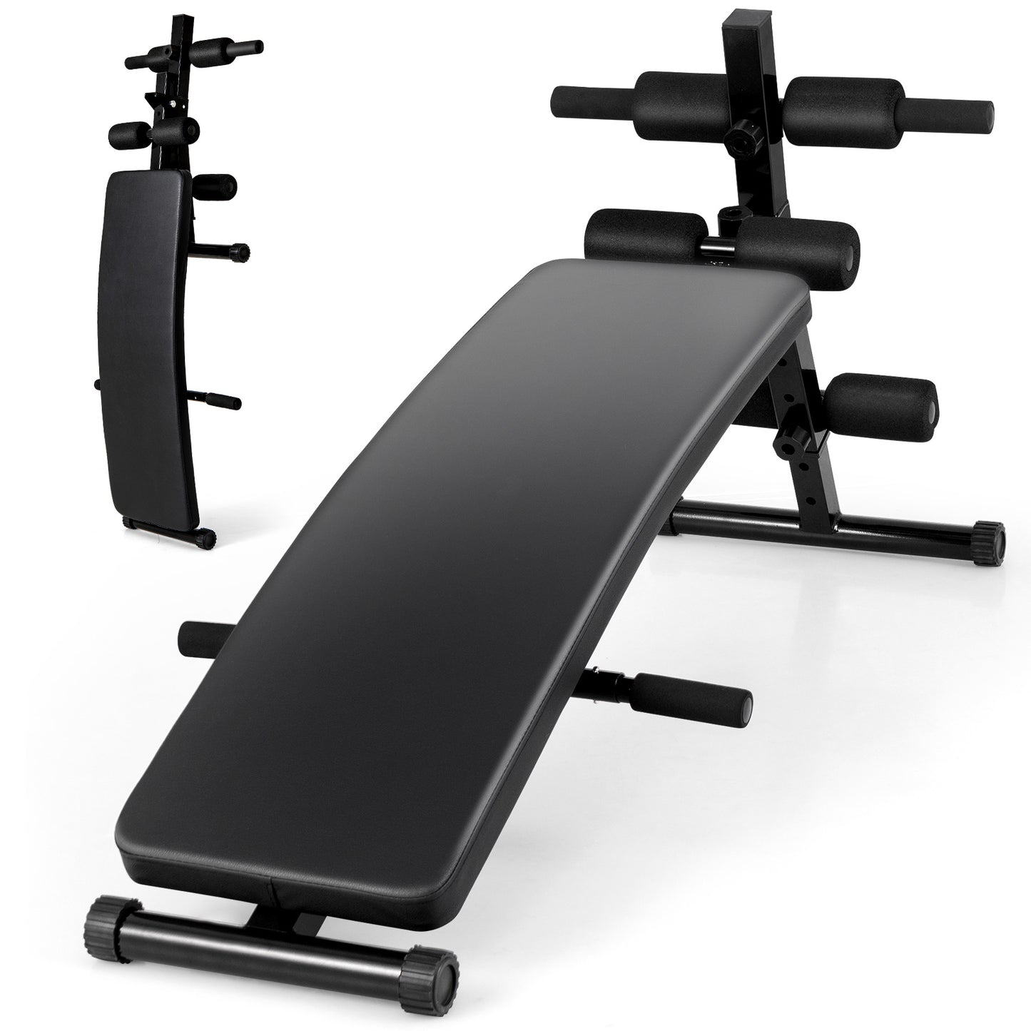 Adjustable Decline Sit Up Bench for Exercise for Home Gym, Black Exercise Machines Black at Gallery Canada