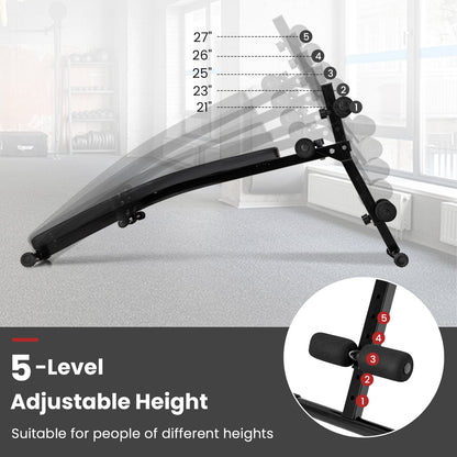 Adjustable Decline Sit Up Bench for Exercise for Home Gym, Black Exercise Machines at Gallery Canada