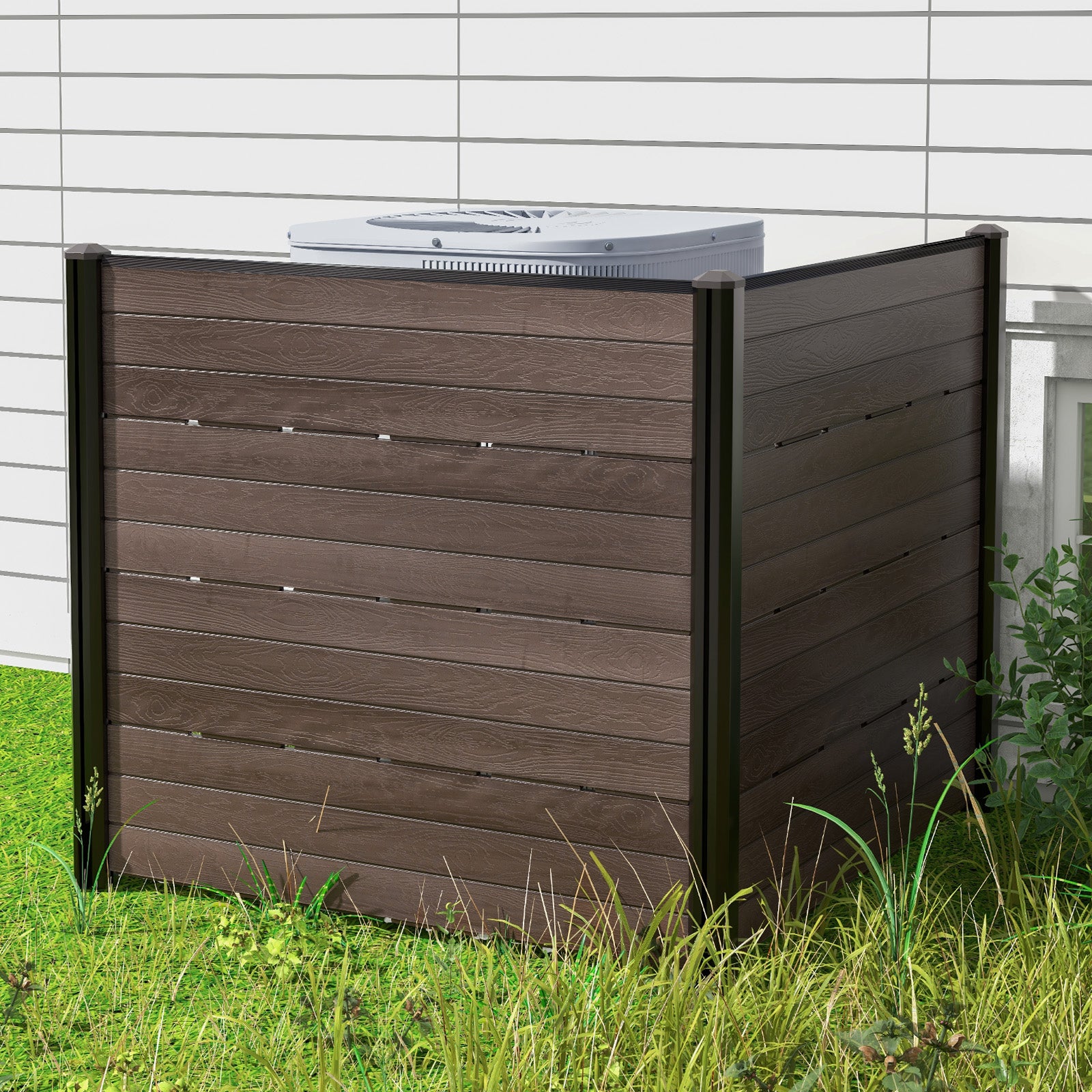 Outdoor Privacy Fence Screen with 5 Ground Stakes for Garden Yard Patio, Brown Room Dividers at Gallery Canada