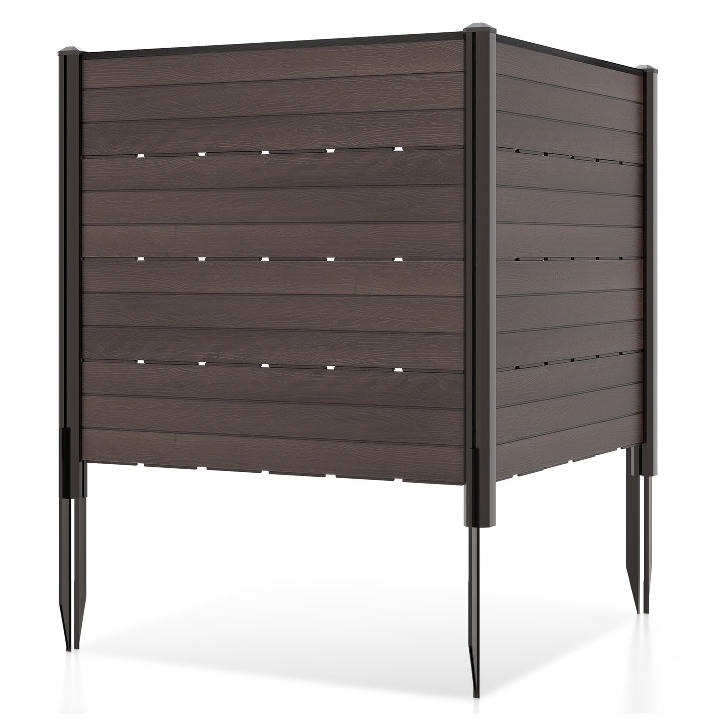 Outdoor Privacy Fence Screen with 5 Ground Stakes for Garden Yard Patio, Brown Room Dividers Brown at Gallery Canada