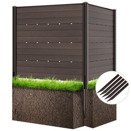 Outdoor Privacy Fence Screen with 5 Ground Stakes for Garden Yard Patio, Brown Room Dividers at Gallery Canada