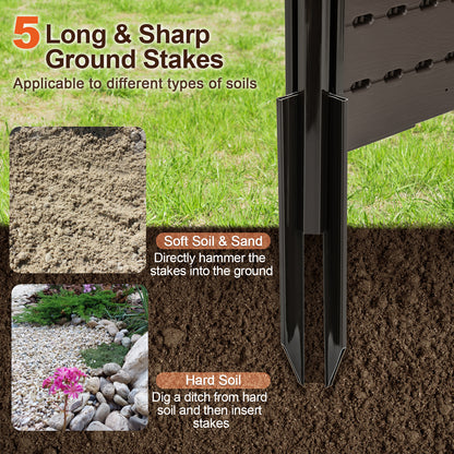 Outdoor Privacy Fence Screen with 5 Ground Stakes for Garden Yard Patio, Brown Room Dividers at Gallery Canada