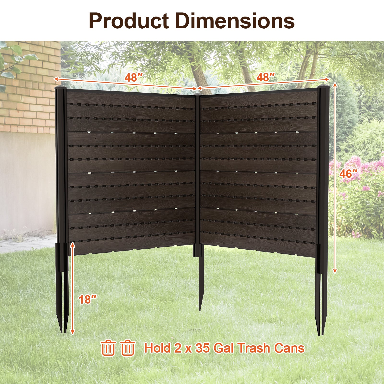 Outdoor Privacy Fence Screen with 5 Ground Stakes for Garden Yard Patio, Brown Room Dividers at Gallery Canada