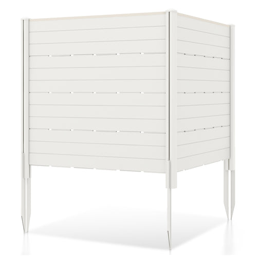 Outdoor Privacy Fence Screen with 5 Ground Stakes for Garden Yard Patio, White