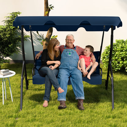3-Seat Outdoor Patio Canopy Swing, Navy Porch Swings at Gallery Canada