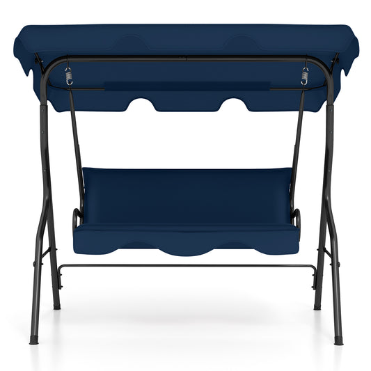 3-Seat Outdoor Patio Canopy Swing, Navy Porch Swings Navy at Gallery Canada