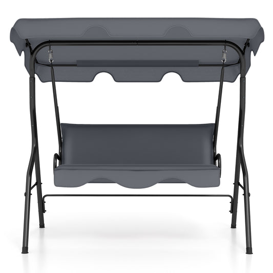 3-Seat Outdoor Patio Swing, Steel Frame, Gray Porch Swings Gray at Gallery Canada