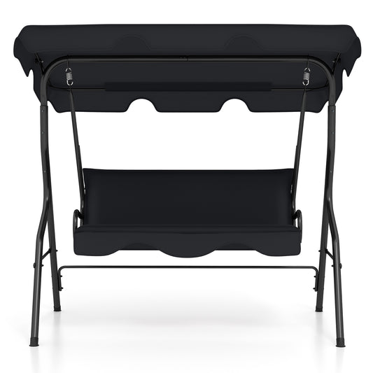 3 Seats Patio Canopy Swing, Black Porch Swings Black at Gallery Canada
