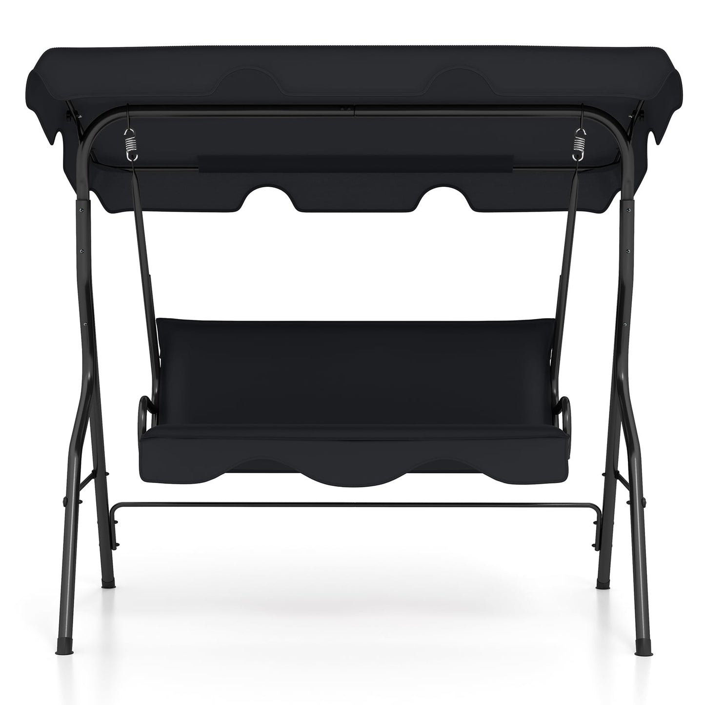 3 Seats Patio Canopy Swing, Black Porch Swings at Gallery Canada