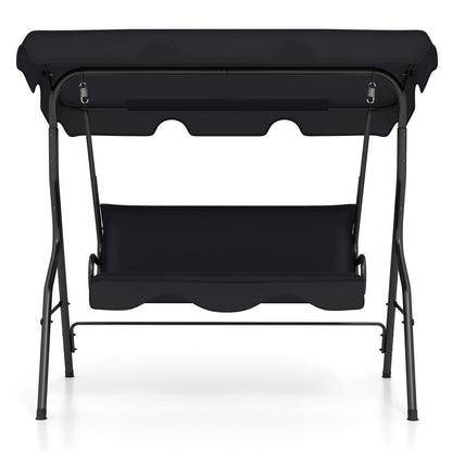 3 Seats Patio Canopy Swing, Black Porch Swings at Gallery Canada