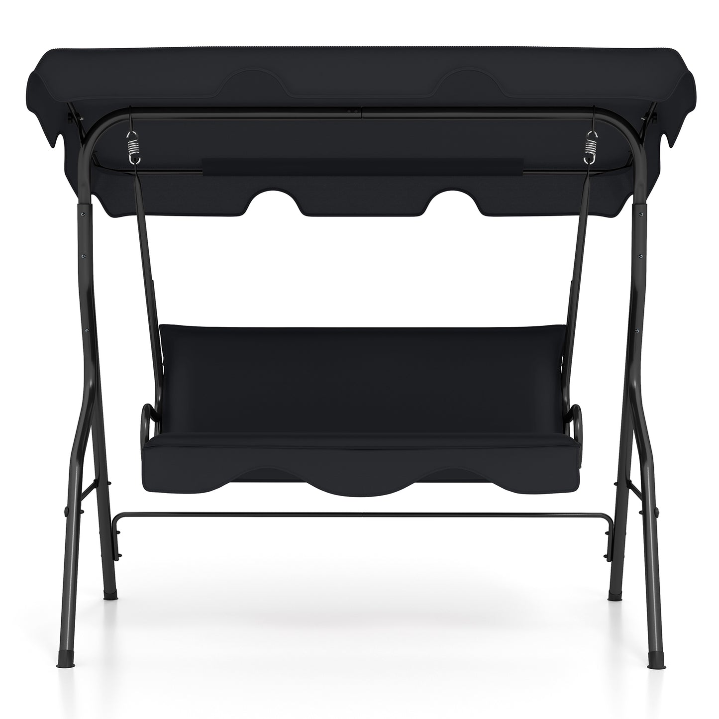 3 Seats Patio Canopy Swing, Black
