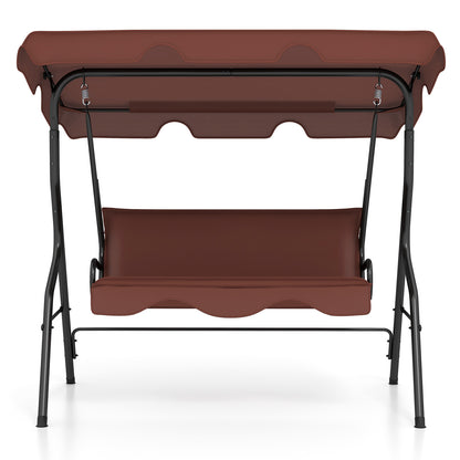 3 Seats Patio Canopy Swing, Brown Porch Swings at Gallery Canada