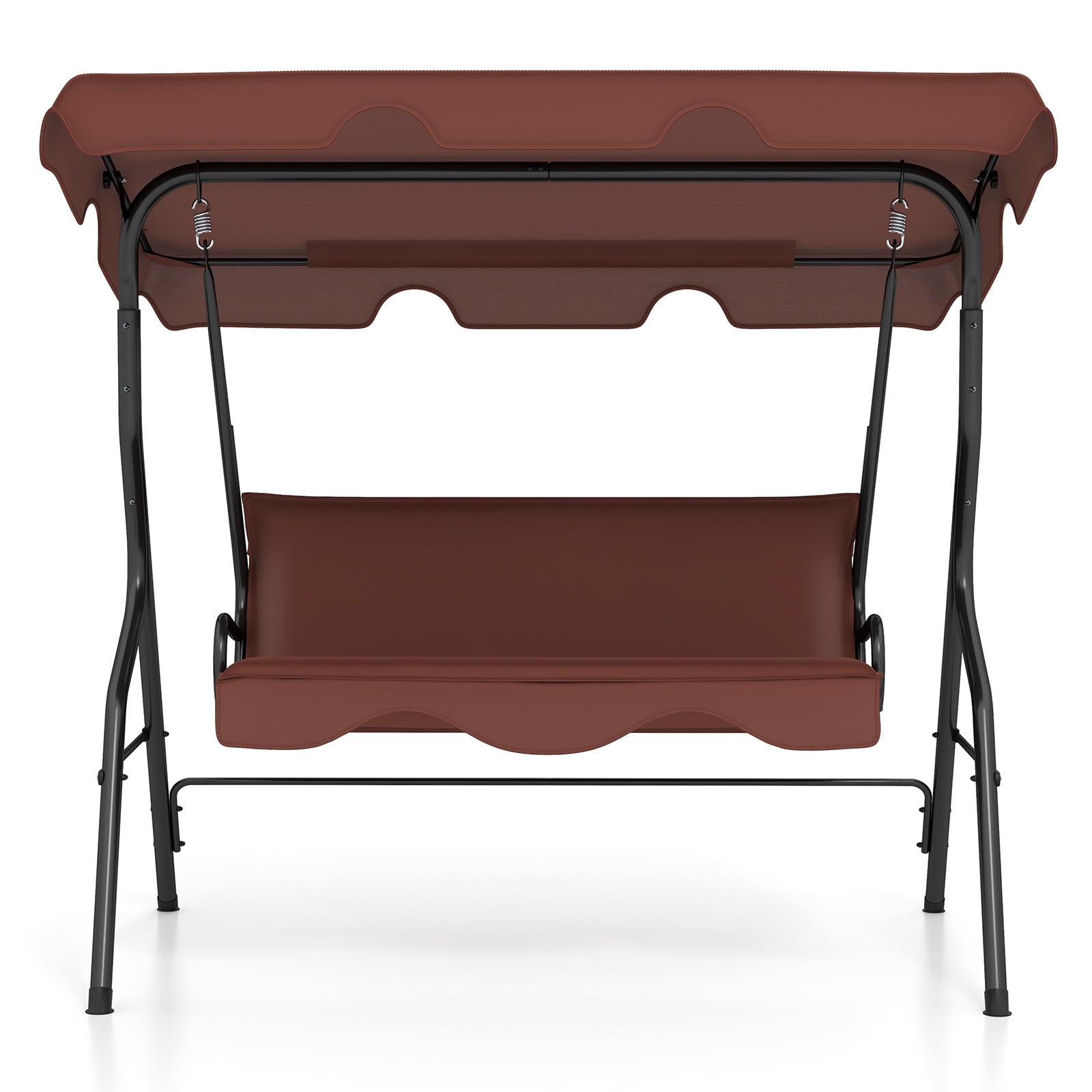 3 Seats Patio Canopy Swing, Brown Porch Swings at Gallery Canada
