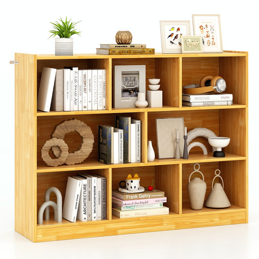 3-Tier Open Bookcase 8-Cube Floor Standing Storage Shelves Display Cabinet, Yellow Bookcases Yellow at Gallery Canada