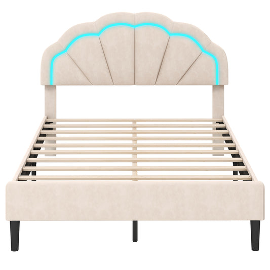 Upholstered LED Bed Frame, Adjustable Headboard, Full Size Trundle Bed Frame Options at Gallery Canada