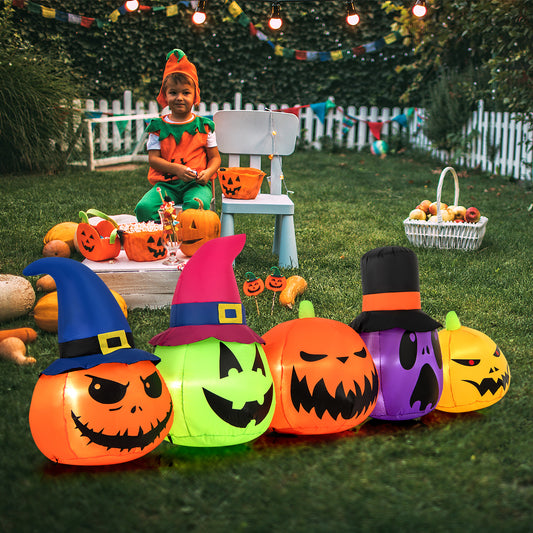 9 Feet Inflatable Pumpkin Patch, Built-in LED Lights, Witch Hats, Multicolor Halloween Multicolor at Gallery Canada