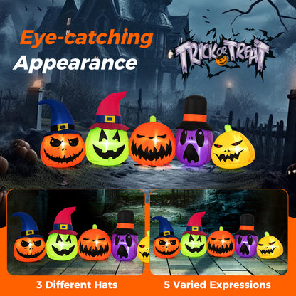 9 Feet Inflatable Pumpkin Patch, Built-in LED Lights, Witch Hats, Multicolor Halloween at Gallery Canada