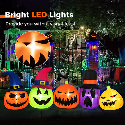 9 Feet Inflatable Pumpkin Patch, Built-in LED Lights, Witch Hats, Multicolor Halloween at Gallery Canada