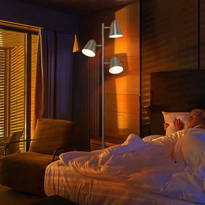 64 Inch 3-Light LED Floor Lamp Reading Light for Living Room Bedroom, Silver Table & Floor Lamps at Gallery Canada