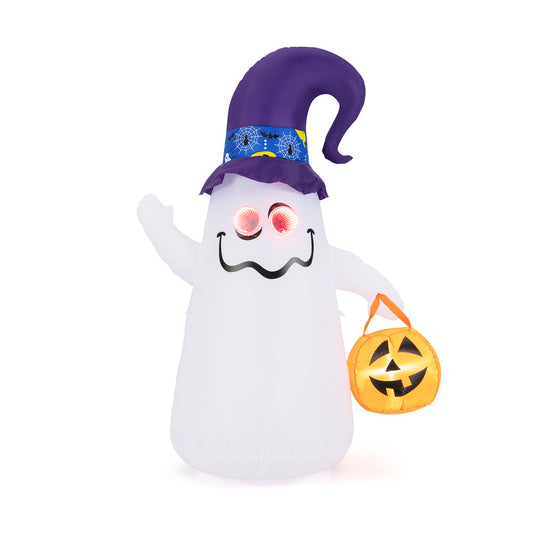 6 Ft Halloween Inflatable Ghost With Dimming Infinity Mirror Light, White Halloween White at Gallery Canada