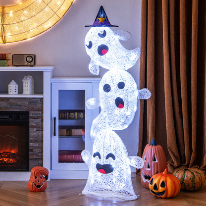 4 FT Stacked Ghosts Halloween Decoration, 120 LED Lights, White Halloween at Gallery Canada